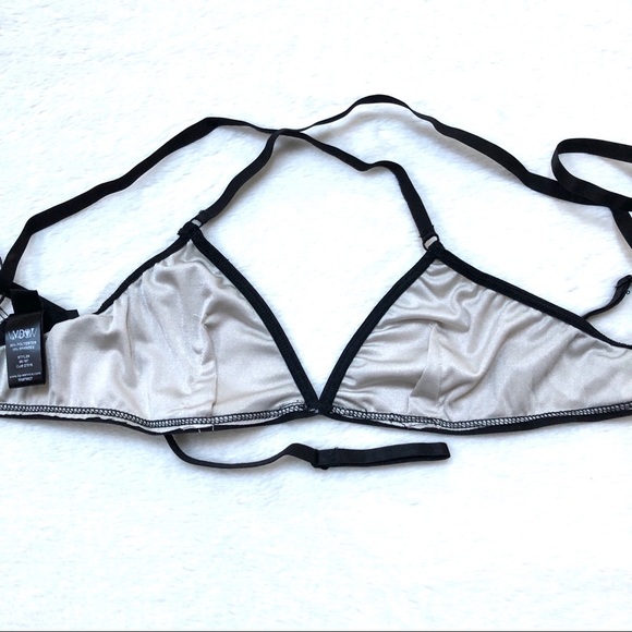 NWT Dolls Kill House of Widow Slinky Spandex Tri Bra in Off White - Picture 10 of 12